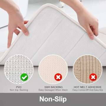 Buganda Memory Foam Bath Mat, 60" x 24", Ultra Soft and Non-Slip Bathroom Rugs, Water Absorbent and Machine Washable Bath Rug Runner for Bathroom, Shower, and Tub, White