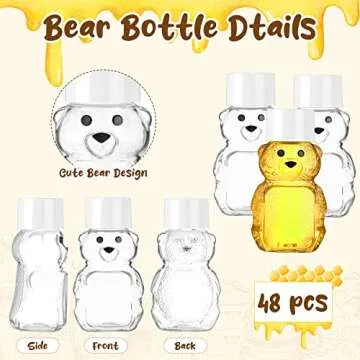 48 Pcs Cute 2 oz Bear Honey Containers for Parties