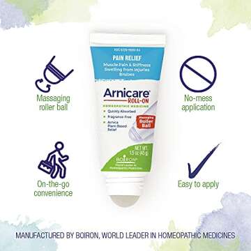 Boiron Arnicare Roll-On for Relief of Joint Pain, Muscle Pain, Muscle Soreness, and Swelling from Bruises or Injury - Non-greasy and Fragrance-Free - 2 Count (Pack of 1)