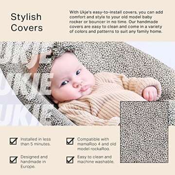 UKJE Liner Baby Rocker Cover - Compatible with 4moms MamaRoo 4 Old Model - Taupe Leopard