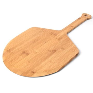 Azlan's Essentials Wood Pizza Peel 16 Inch - Ergonomic and Eco-Friendly Wooden Bamboo Paddle for Bak...