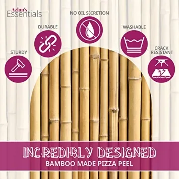 Azlan's Essentials Bamboo Pizza Peel 16 Inch - Durable & Eco-Friendly