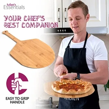 Azlan's Essentials Bamboo Pizza Peel 16 Inch - Durable & Eco-Friendly