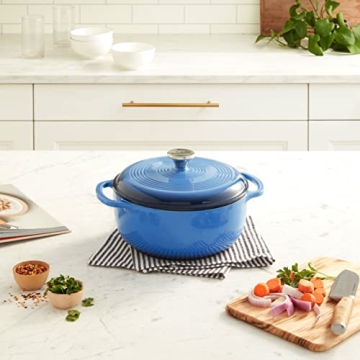 Lodge 4.5 Quart Cast Iron Dutch Oven - Caribbean Blue