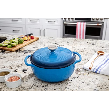 Lodge 4.5 Quart Cast Iron Dutch Oven - Caribbean Blue