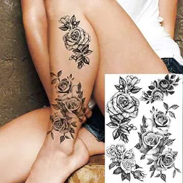 COKTAK 6 Pieces Large 3D Temporary Tattoos for Women