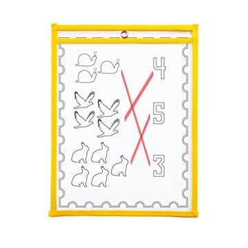 10 Dry Erase Pockets, Oversize 10 Inch x 13 Inch Pockets, Perfect for Classroom Organization, Reusab...