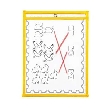 10 Dry Erase Pockets, Oversize 10 Inch x 13 Inch Pockets, Perfect for Classroom Organization, Reusab...