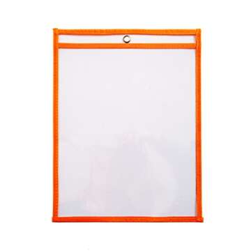 10 Dry Erase Pockets, Oversize 10 Inch x 13 Inch Pockets, Perfect for Classroom Organization, Reusable Dry Erase Pockets, Teaching Supplies, Multi-Color, 10 Pack