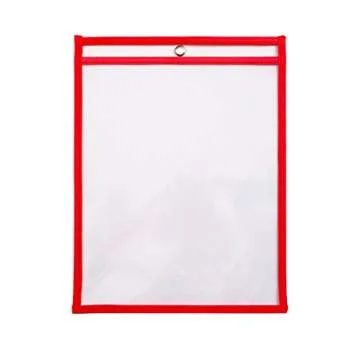 10 Dry Erase Pockets, Oversize 10 Inch x 13 Inch Pockets, Perfect for Classroom Organization, Reusable Dry Erase Pockets, Teaching Supplies, Multi-Color, 10 Pack