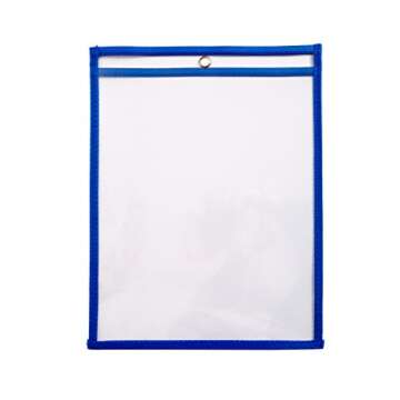 10 Dry Erase Pockets, Oversize 10 Inch x 13 Inch Pockets, Perfect for Classroom Organization, Reusable Dry Erase Pockets, Teaching Supplies, Multi-Color, 10 Pack