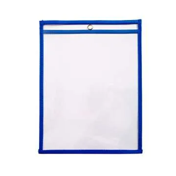 10 Dry Erase Pockets, Oversize 10 Inch x 13 Inch Pockets, Perfect for Classroom Organization, Reusable Dry Erase Pockets, Teaching Supplies, Multi-Color, 10 Pack