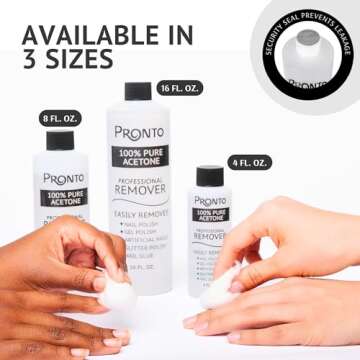 Pronto 100% Acetone Gel Nail Polish Remover for Nails