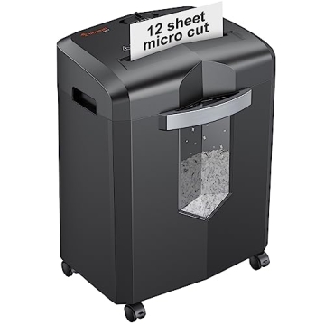 Bonsaii 12-Sheet Micro Cut Shredder for Home Office - High Security & Efficient Design