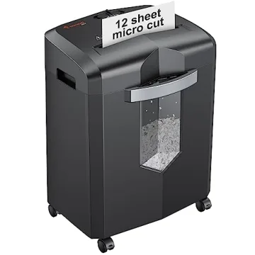 Bonsaii 12-Sheet Micro Cut Shredder for Home Office - High Security & Efficient Design