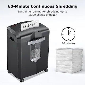 Bonsaii Shredder - 12 Sheets, 60 Mins, Secure Cut