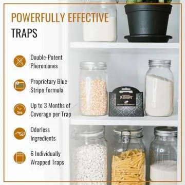 Dr. Killigan's Premium Double Potent Pantry Moth Traps with Pheromones Prime, Sticky Indian Meal Mot...
