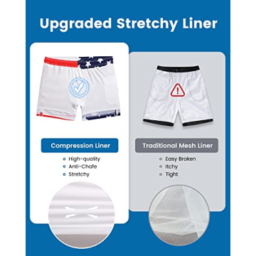 maamgic Mens Swim Trunks with Compression Liner Quick Dry