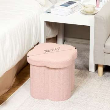 Flower-Shaped Ottoman Cube for Stylish Home Storage