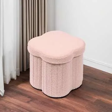 Flower-Shaped Ottoman Cube for Stylish Home Storage