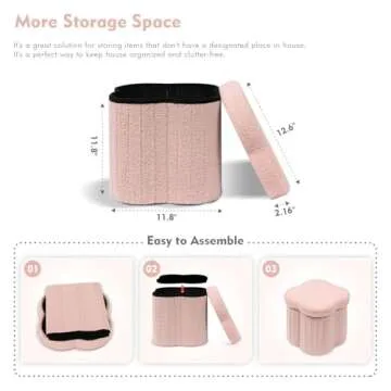 Flower-Shaped Ottoman Cube for Stylish Home Storage