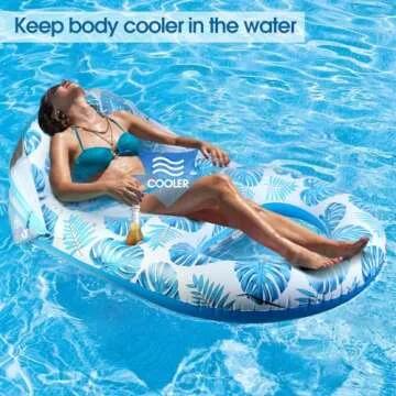 Extra Large Pool Float with Canopy & Cup Holder for Adults