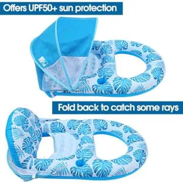 Extra Large Pool Float with Canopy & Cup Holder for Adults