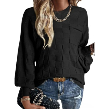 SHEWIN 2024 Fall Women’s Batwing Sleeve Knit Sweater - Casual Lightweight Pullover