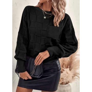 SHEWIN Fall Batwing Sleeve Knit Sweater for Women