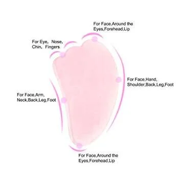 Jovivi Natural Rose Quartz Stone Gua Sha Scraping Massage Tool, Wing-Shape Healing Crystal Guasha Board Facial Massager Traditional Scraper Tool