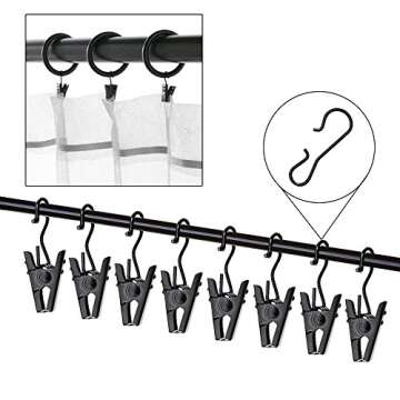 JANYUN Heavy-Duty Hook Clip Set for Home & Crafts