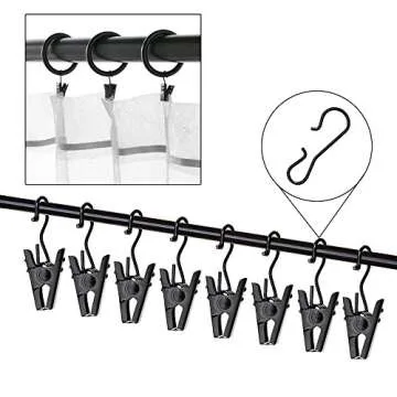JANYUN Heavy-Duty Hook Clip Set for Home & Crafts