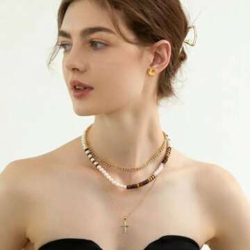 Niaspi Half Ball Dome Stud Earrings for Women Small Round Ball Hemispherical Minimalist Studs Earrin...