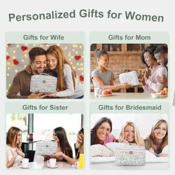 GISMTR 3Pcs Cotton Quilted Makeup Bag Large Travel Cosmetic Bag Coquette Makeup Pouch Cute Aesthetic Floral Toiletry Bag for Women Girls