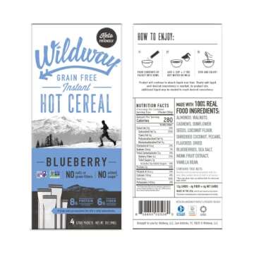 Wildway Keto, Vegan, Grain-free Instant Hot Cereal, 1.75 Ounce (Pack of 4)