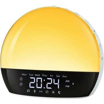 Smart Sunrise Alarm Clock with Bluetooth and Sounds