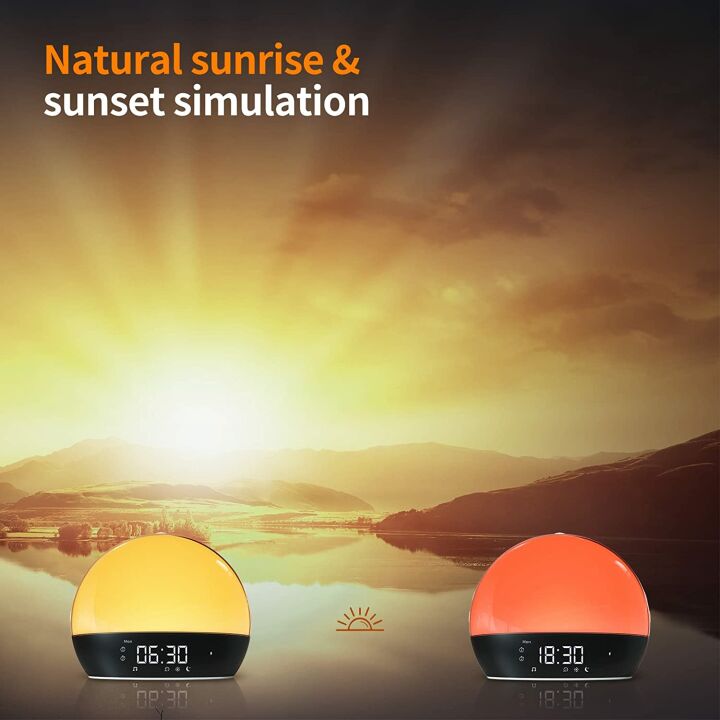 Smart Sunrise Alarm Clock with Bluetooth and Sounds