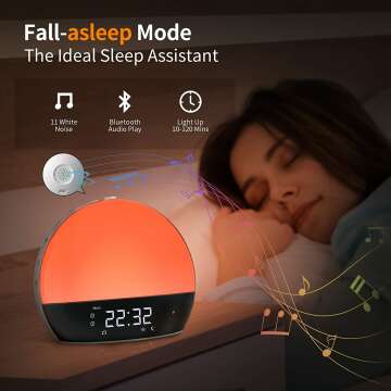 Smart Sunrise Alarm Clock with Bluetooth and Sounds