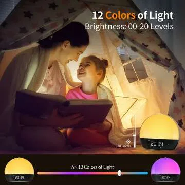 Smart Sunrise Alarm Clock with Bluetooth and Sounds