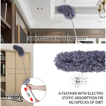 Versatile Microfiber Duster with Extendable Pole for Home