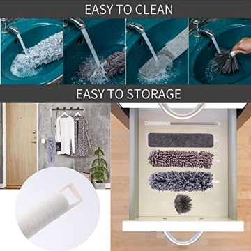 Versatile Microfiber Duster with Extendable Pole for Home
