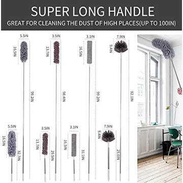 Versatile Microfiber Duster with Extendable Pole for Home