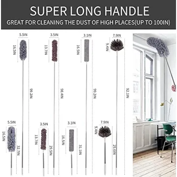 Versatile Microfiber Duster with Extendable Pole for Home