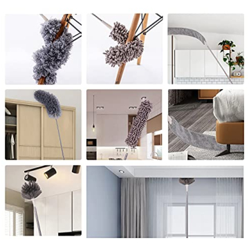 Versatile Microfiber Duster with Extendable Pole for Home