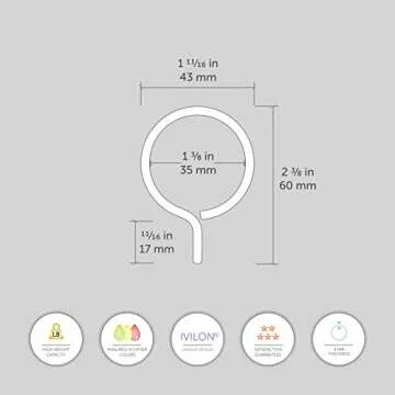 Ivilon Drapery Eyelet Curtain Rings - 1.7" Ring for Curtain Hook Pins, Set of 14 - Warm Gold