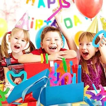 52 Pack Pop Tubes, Sensory Toys Party Favors For Kids 8-12 4-8 Fidget Toys For Anxiety Goodie Bag Stuffers Treasure Box Classroom Prizes Gifts for 3 4 5 6 7 8 9 Year Old Boys Girls Toddlers- 10 Colors