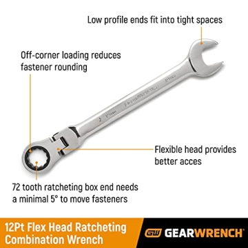 GEARWRENCH 12 Piece Flex Head Ratcheting Wrench Set