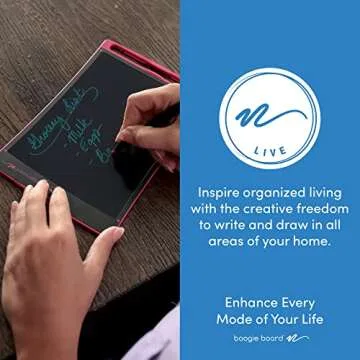 Boogie Board Jot Reusable Writing Tablet 8.5" LCD Screen Instant Erase Stylus Pen Magnets Kickstand - Writing Drawing Digital Notetaking Blue