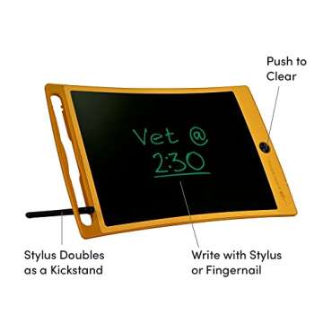 Boogie Board Jot Reusable Writing Tablet 8.5" LCD Screen Instant Erase Stylus Pen Magnets Kickstand - Writing Drawing Digital Notetaking Blue
