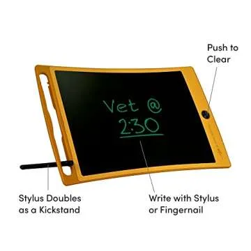 Boogie Board Jot Reusable Writing Tablet 8.5" LCD Screen Instant Erase Stylus Pen Magnets Kickstand - Writing Drawing Digital Notetaking Blue
